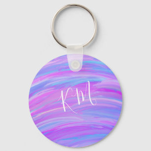 Painted Colours Personalised Button Keychain
