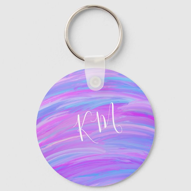 Painted Colours Personalised Button Keychain (Front)