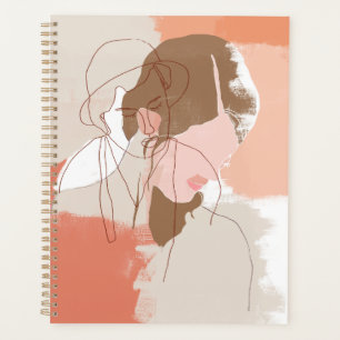 Painted Contour Female Portrait Planner