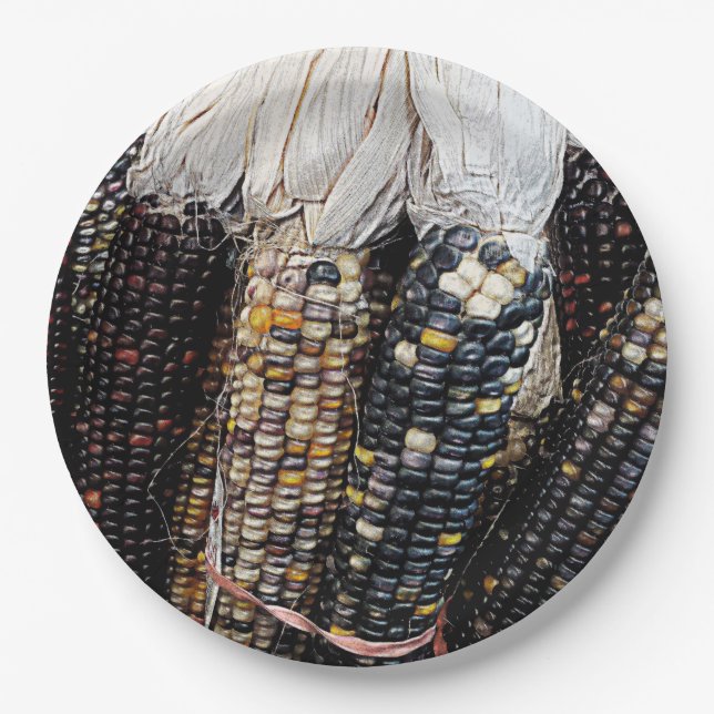 Painted Corn Paper Plate (Front)