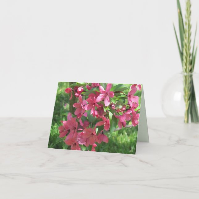 Painted Crabapple Blossoms customisable card (Front)