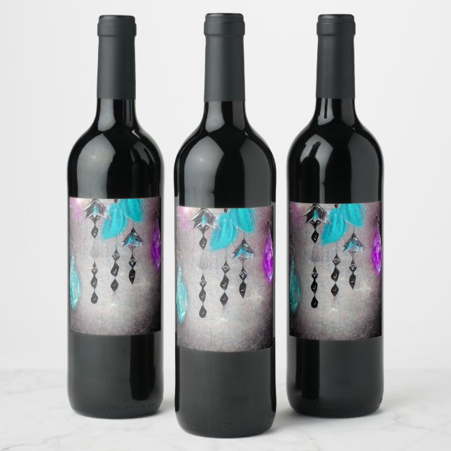 Painted Crystals Wine Label (Bottles)
