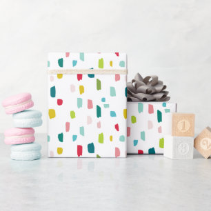PAINTED dabs colourful brush strokes Wrapping Paper