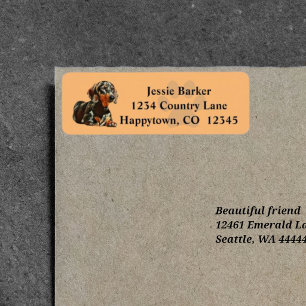 Painted Dachshund Return Address Label