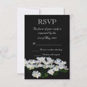 Painted Daisies Wedding RSVP Card