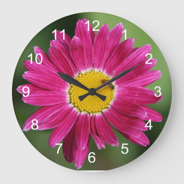 Painted Daisy and Bee Large Clock (Front)