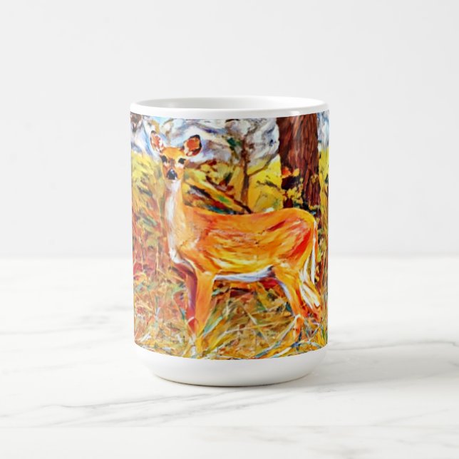 Painted Deer Art Mug Cup (Center)