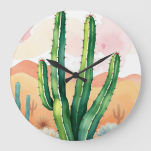 Painted Desert Blooms Large Clock
