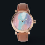 Painted Design for Her on Men's Size eWatch Watch<br><div class="desc">The paint brush strokes design features multiple colours that are perfect for a variety of watch colours. The watch is listed under a men's watch for an oversized look and the light brown band, but the option to choose a women's watch is available. The text is a white handwritten style....</div>