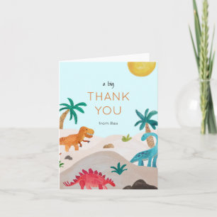 Painted Dinos Thank You Card
