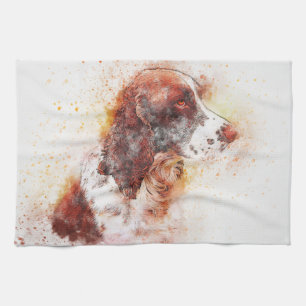 Painted Dog Print Tea Towel