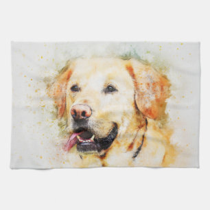 Painted Dog Print Tea Towel