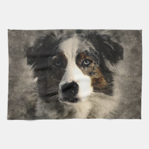 Painted Dog Print Tea Towel
