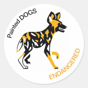 Painted DOGS - Animal activist - Wildlife - Nature Classic Round Sticker