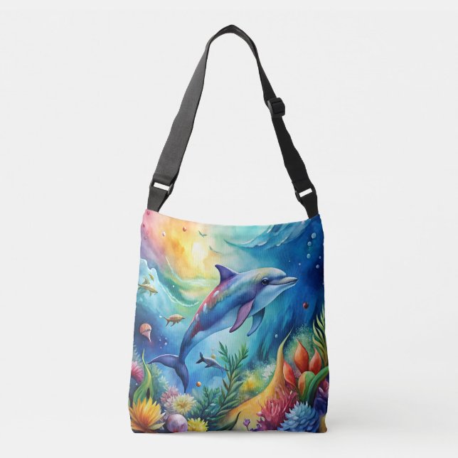 Painted Dolphin Crossbody Bag (Front)