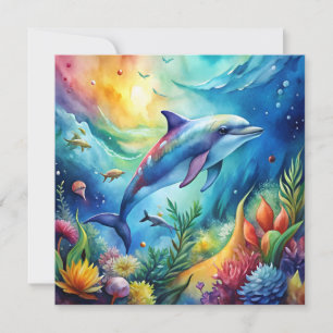 Painted Dolphin Invitation