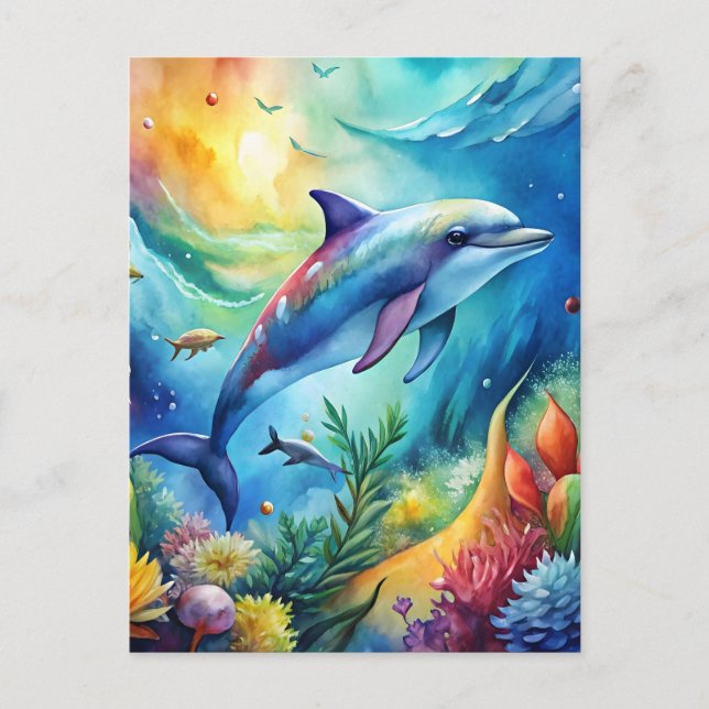 Painted Dolphin Postcard (Front)