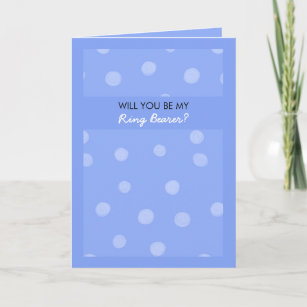 Painted Dots blue Be My Ring Bearer Card