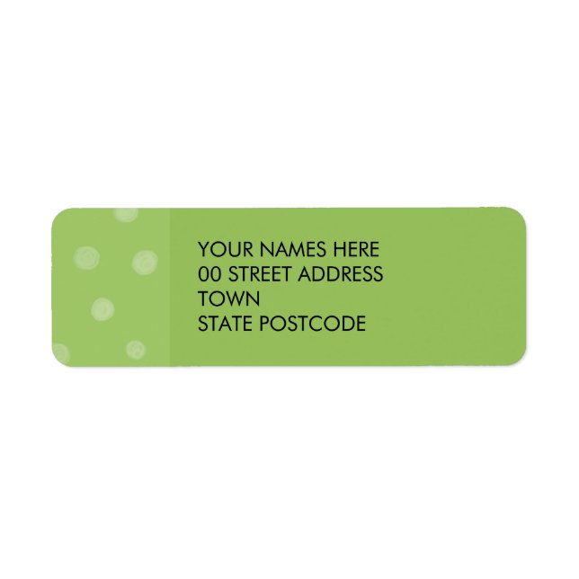 Painted Dots green Return Address Label (Front)