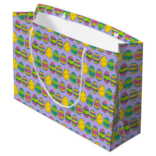 Painted Easter Egg Hunt Springtime Print Large Gift Bag