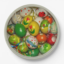 Painted Easter Eggs Bowl Disposable Paper Plates