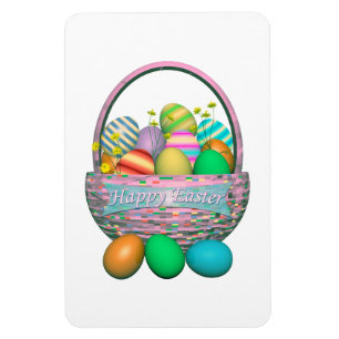 Painted Easter Eggs in a Basket Magnet