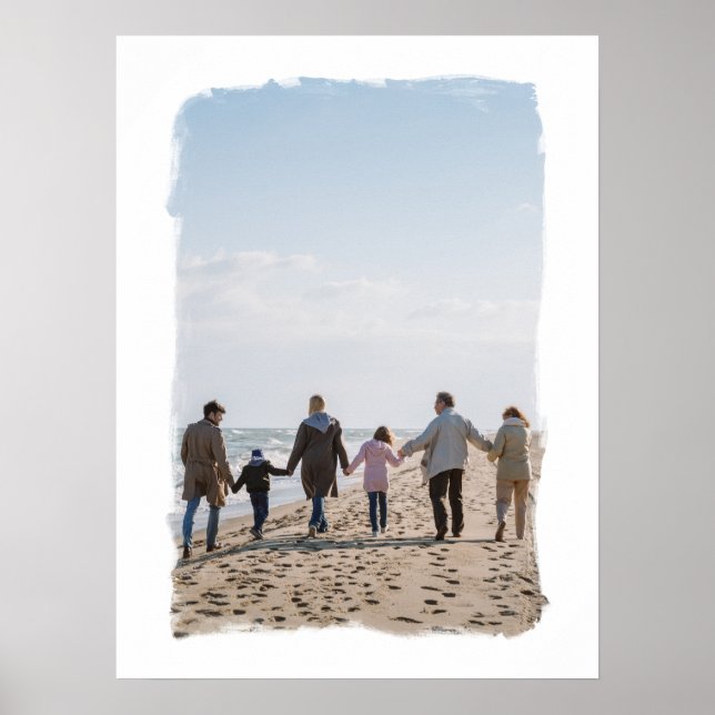 Painted Edges Brush Stroke Frame Custom Photo Poster (Front)