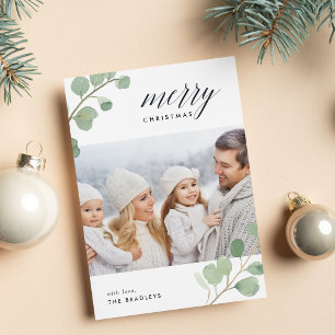 Painted Eucalyptus   Holiday Photo Card