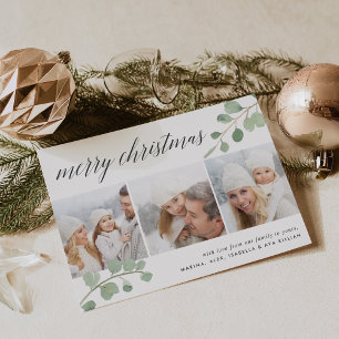 Painted Eucalyptus   Photo Collage Holiday Card