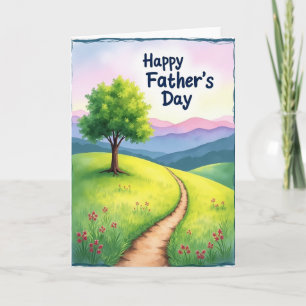 Painted Fathers Day Scene Card