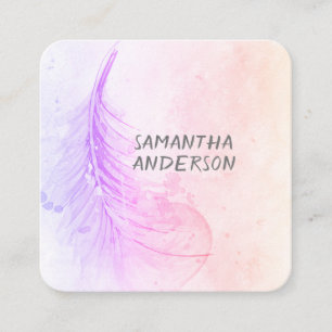 painted feather custom business card template