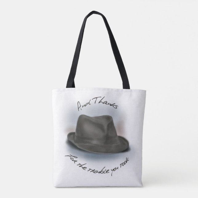 Painted Fedora Hat For Leonard. Tote Bag (Back)