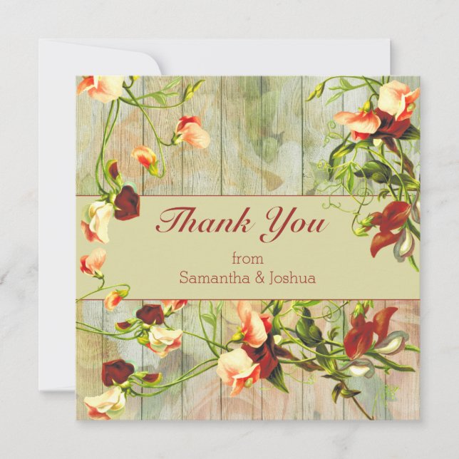 Painted Fence with Spring Flowers Thank You (Front)