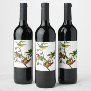 Painted Finch by John James Audubon Wine Label