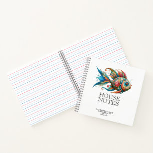 Painted Fish, Vacation Rental Stationary Notebook