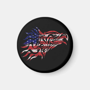 Painted Flag And Eagle Magnet
