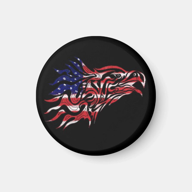 Painted Flag And Eagle Magnet (Front)