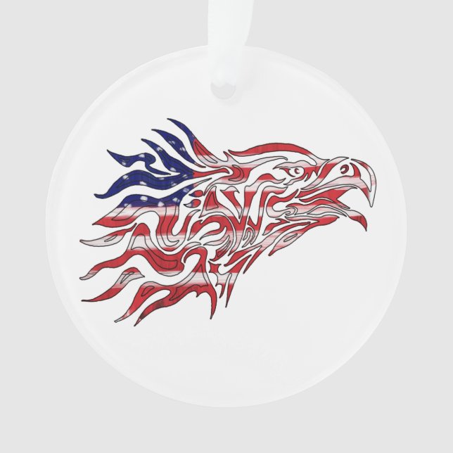 Painted Flag Eagle Ornament (Front)