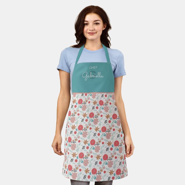 Painted Floral Apron (Worn)