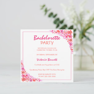 Painted Floral  Bachelorette Party Invitation
