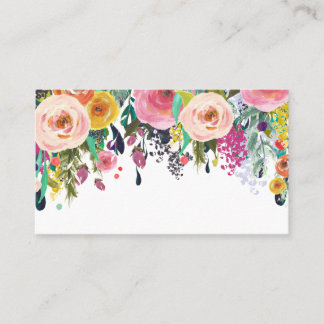 Painted Floral Blank Wedding Table Place Cards. Place Card