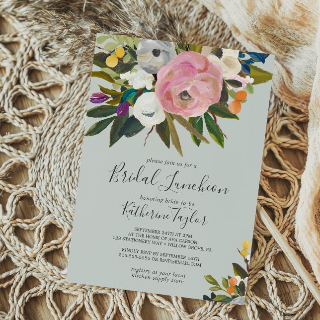 Painted Floral Bridal Luncheon Invitation (Creator Uploaded)