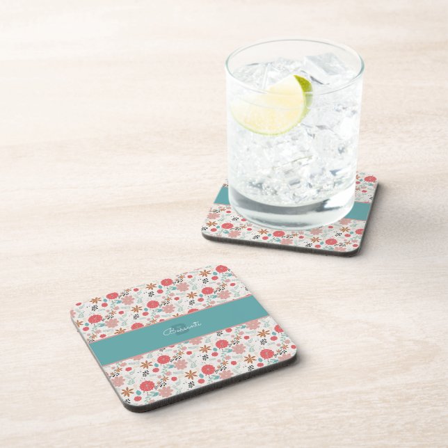 Painted Floral Coaster (Right Side)