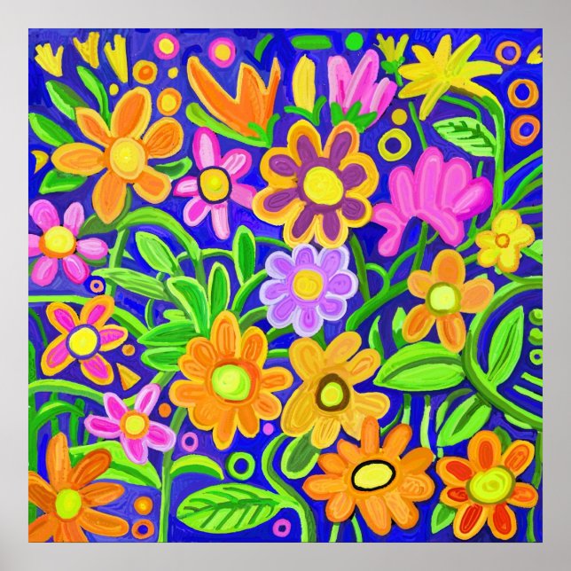 Painted Floral Composition Poster (Front)