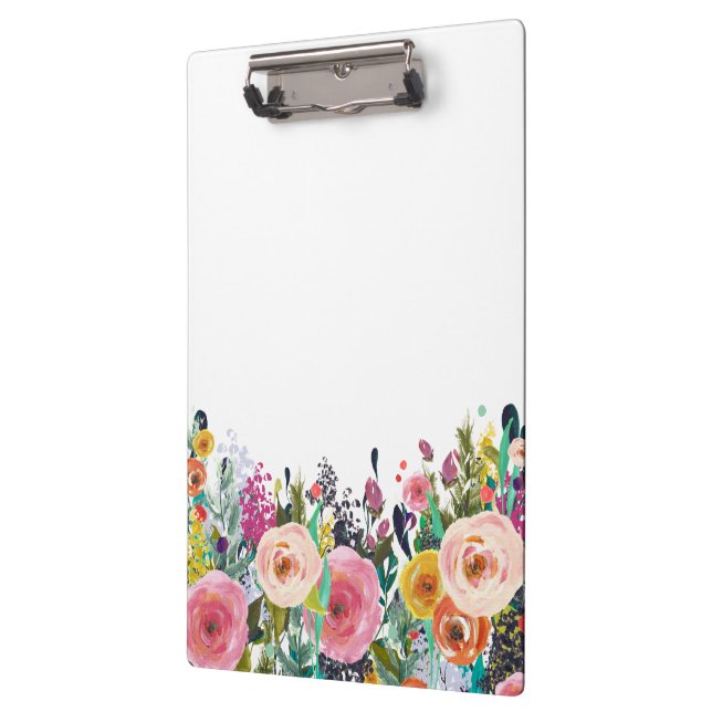 Painted Floral Florist Stylist Business Clipboard (Left)