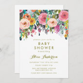 Painted Floral Garden Baby Shower Invite (Front/Back)