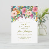 Painted Floral Garden Baby Shower Invite (Standing Front)