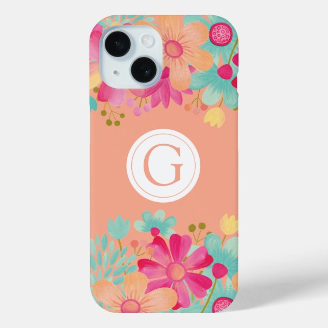 Painted Floral Monogram Customised Cover (Back)