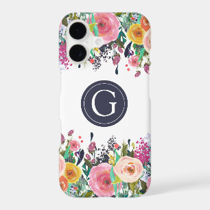 Painted Floral Monogram iPhone 17 Case