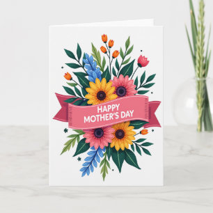 Painted Floral Mothers Day Card